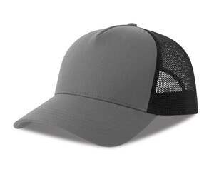 ATLANTIS HEADWEAR AT228 - Casquette 5 pans style trucker en coton Grey/Black